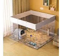 Cat Cages Indoor Large - Cat Playpen Cat Crate Dog Cages for Small Dogs Indoor Pet Playpen Small Animals Cage DIY Metal Wire Kennels Indoor/Outdoor Use - Large Exercise Place Ideal for 1-3 C