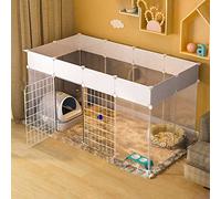 Cat Cages Indoor Large - Cat Playpen Cat Crate Dog Cages for Small Dogs Indoor Pet Playpen Small Animals Cage DIY Metal Wire Kennels Indoor/Outdoor Use - Large Exercise Place Ideal for 1-3 C