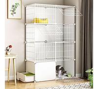 Cat Cages Indoor Large DIY Indoor Pet Home Detachable Cat Playpen Cat Condo,Detachable Metal Kennel Cat Enclosure With Litter Box And Platforms