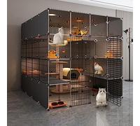Cat Cages Indoor Large, Portable Cat Cage, 3 Tier Cat Cage, Pet Cages for Small Animals, for 1-4 Cats, Chinchilla, Small Animals (142 * 142 * 142cm)
