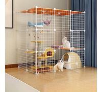 Cat Cages Indoor Large,Portable Guinea Pig Cage,Pet Cages For Small Animals,Collapsible Pet Cage,Cat Cage Extra Large With Resin Foot Pad,White-109 * 74 * 109cm
