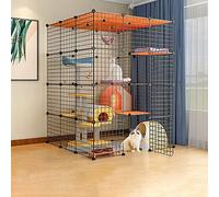Cat Cages Indoor Large,Portable Guinea Pig Cage,Pet Cages For Small Animals,Collapsible Pet Cage,Cat Cage Extra Large With Resin Foot Pad,Black-109 * 109 * 144cm
