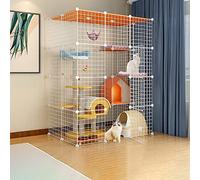 Cat Cages Indoor Large,Portable Guinea Pig Cage,Pet Cages For Small Animals,Collapsible Pet Cage,Cat Cage Extra Large With Resin Foot Pad,White-109 * 74 * 144cm