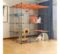 Cat Cages Indoor Large, Portable Guinea Pig Cage, Pet Cages for Small Animals, Collapsible Pet Cage, Cat Cage Extra Large with Resin Foot Pad (Black 144 * 109 * 144cm)