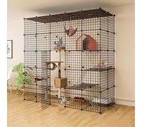Cat Cages Indoor Large, Wire Cat Cage, Portable Cat Cage, Pet Cages for Cats, Collapsible Cat Cage, Indoor Diy Metal Pet Fence for Cat Dog (183 * 75 * 182cm)