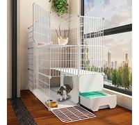 Cat Cages Indoor Large With Litter Box And Platforms,Outdoor Cat Enclosures Cat Playpen DIY Indoor Pet Home Cat Condo Indoor Cat Cages Enclosures