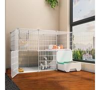 Cat Cages Indoor Large With Litter Box And Platforms,Outdoor Cat Enclosures Cat Playpen DIY Indoor Pet Home Cat Condo Indoor Cat Cages Enclosures (Color : White, Size : 43.7"L X 19.3"W X 2