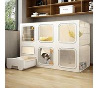 Cat Cages Indoor Large With Litter Box,Detachable Metal Kennel Cat Crates Cat Enclosures,DIY Indoor Pet Home Assembled Pet Cage Cat Box Enclosure