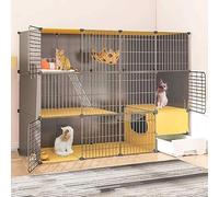 Cat Cages Indoor Large with Litter Box, Pet Crate Detachable, Cat Pens for Indoors, Kitten Cage Indoor Pen with Roof, Transparent Design, Super Load-bearing, Easy To Assemble