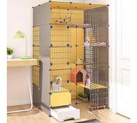 Cat Cages Indoor Large with Litter Box, Pet Crate Detachable, Cat Pens for Indoors, Kitten Cage Indoor Pen with Roof, Transparent Design, Super Load-bearing, Easy To Assemble