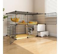 Cat Cages Indoor Large with Litter Box, Pet Playpen,Small Animals Cage Transparent and Easy to Observe Pet Dynamics for Puppies,Kitties,Bunny,Turtle,111 * 39 * 73cm-b