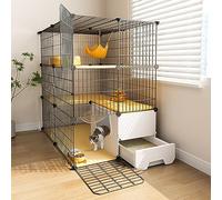 Cat Cages Indoor Large with Litter Box, Pet Playpen,Small Animals Cage Transparent and Easy to Observe Pet Dynamics for Puppies,Kitties,Bunny,Turtle (Size : 75 * 39 * 73cm) Times