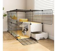 Cat Cages Indoor Large with Litter Box, Pet Playpen,Small Animals Cage Transparent and Easy to Observe Pet Dynamics for Puppies,Kitties,Bunny,Turtle,75 * 75 * 73cm