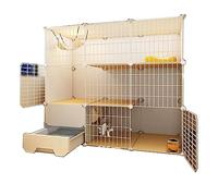 Cat Cages Indoor Large With Litter Box Strong And Durables Large Space, Free Partitioning Diy Cat Playpen Enclosure Detacha,Type C-111 * 39 * 109cm
