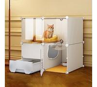 Cat Cages Indoor Large with Litter Box, Wire Cat Cage, Portable Cat Cage, Large Outdoor Cat Cages, Ideal for 1-4 Cats (75 * 49 * 73cm)
