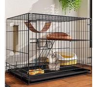 Cat Cages Indoor Large with Litter Tray, Metal, Cat Houses in Pet Supplies, Small Animal Cage,6 piece set, Black/White,Onecolor-83 * 58 * 69cm