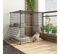 Cat Cages Indoor - Outdoor Cat Enclosures Detachable Small Animal Cage Cat Playpen Puppy Crate Semi-Enclosed Cat Cabinet - For Small Pet Cat Puppy, Black