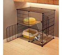 Cat Cages Indoor Pet Crate,Detachable Cat Playpen Pet Cage/Metal Play Cage,With Sturdy Base Platform,For Cats - Pet Cage,Black-74x37x72CM