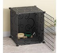 Cat Cages Indoor Pet Crate,Detachable Cat Playpen Pet Cage/Metal Play Cage,With Sturdy Base Platform,For Cats - Pet Cage,Black-39x39x37CM