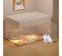 Cat Cages Indoor Playpen Enclosure for Cats and Small Dogs, Detachable Metal Design, Easy to Clean, Large Exercise Space for 1-3 Cats or Ferrets