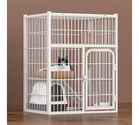 Cat Cages Indoor,Rabbit Cage Indoor,Cat Outdoor Enclosure,Metal Cat Crate Ferret Pet Cage With Doors Ramp Ladders Suitable For Ferret,Bunny And Chinchillas - White,White-62 * 48 * 80cm