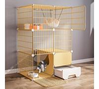 Cat Cages Indoor With Litter Box Detachable Metal Wire Kennels Cat Condo Outdoor DIY Assembledcat Playpen,Pet Cages For Cats Large Exercise Place(Size:29.5"L X 19.3"W X 42.9"H)