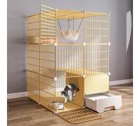 Cat Cages Indoor With Litter Box Detachable Metal Wire Kennels Cat Condo Outdoor DIY Assembledcat Playpen,Pet Cages For Cats Large Exercise Place(Size:29.5"L X 37.4"W X 42.9"H)