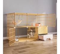 Cat Cages Indoor With Litter Box Detachable Metal Wire Kennels Cat Condo Outdoor DIY Assembledcat Playpen,Pet Cages For Cats Large Exercise Place(Size:43.7"L X 19.3"W X 28.7"H)