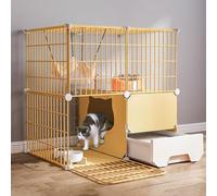 Cat Cages Indoor With Litter Box Detachable Metal Wire Kennels Cat Condo Outdoor DIY Assembledcat Playpen,Pet Cages For Cats Large Exercise Place(Size:29.5"L X 19.3"W X 28.7"H)