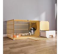 Cat Cages Indoor With Litter Box Detachable Metal Wire Kennels Cat Condo Outdoor DIY Assembledcat Playpen,Pet Cages For Cats Large Exercise Place (Size : 43.7" L X 19.3" W X 14.6" H)