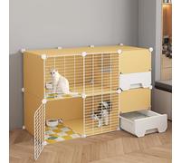 Cat Cages Indoor with Litter Box, DIY Cat Playpen for Indoor Cat Villa, Zoned Living is More Comfortable, an Ideal Place for Cats to Exercise (Color : Package 1, Size : C-109x47x73cm)