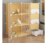 Cat Cages Indoor with Litter Box, DIY Cat Playpen for Indoor Cat Villa, Zoned Living is More Comfortable, an Ideal Place for Cats to Exercise (Color : Package 1, Size : 109x47x109cm)