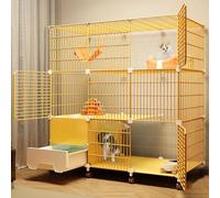 Cat Cages Indoor with Litter Box fit 2 Cats Large Exercise Place Ideal DIY Cat Playpen for Cat and Small Animals Two Models(109 * 49 * 113cm)