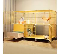 Cat Cages Indoor with Litter Box fit 2 Cats Large Exercise Place Ideal DIY Cat Playpen for Cat and Small Animals Two Models(109 * 49 * 79cm)