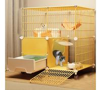 Cat Cages Indoor with Litter Box fit 2 Cats Large Exercise Place Ideal DIY Cat Playpen for Cat and Small Animals Two Models(75 * 49 * 79cm)
