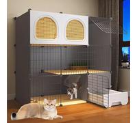 Cat Cages Indoor with Litter Box, Indoor Cat Enclosure, Cage for Cats, Complete Accessories, Expansion Space(107x47x106cm)