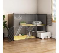 Cat Cages Indoor with Litter Box, Indoor Cat Enclosure, Encrypted Grid, Suitable for Kittens, with Closed Litter Box, Complete accessories(107x37x72cm)