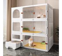 Cat Cages Indoor with Litter Box Small Space with Strong Load, Cat Cages Indoor Large with Sliding Door Outdoor Cat Enclosures for Rabbit Ferret Small Animals