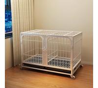 Cat Cages Indoor with Wheels, Thickened Metal Frame, with Litter Box, Hammock, Tray, Removable Partition in the Middle, for 1-2 Cats, Ferret, Chinchilla, Rabbit