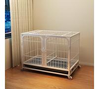 Cat Cages Indoor with Wheels, Thickened Metal Frame, with Litter Box, Hammock, Tray, Removable Partition in the Middle, for 1-2 Cats, Ferret, Chinchilla, Rabbit