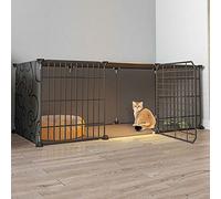 Cat Cages Large Indoor/Outdoor, Metal Small Animal Cage, Multi-layer Super Large Space, Easy to Assemble Cattery, 14 Sizes, White/Black,D-111x39x37cm