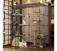 Cat Cages, Large Pet Bed, Extra Large Detachable Cat Enclosure with Litter Tray, 3 Tiers, Small Animal Cage, Metal, 15 Sizes
