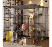 Cat Cages, Large Pet Bed, Extra Large Detachable Cat Enclosure with Litter Tray, 3 Tiers, Small Animal Cage, Metal, 15 Sizes