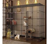Cat Cages, Large Pet Bed, Extra Large Detachable Cat Enclosure with Litter Tray, 3 Tiers, Small Animal Cage, Metal, 15 Sizes