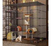 Cat Cages, Large Pet Bed, Extra Large Detachable Cat Enclosure with Litter Tray, 3 Tiers, Small Animal Cage, Metal, 15 Sizes
