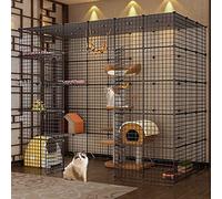Cat Cages, Large Pet Bed, Extra Large Detachable Cat Enclosure with Litter Tray, 3 Tiers, Small Animal Cage, Metal, 15 Sizes