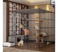 Cat Cages, Large Pet Bed, Extra Large Detachable Cat Enclosure with Litter Tray, 3 Tiers, Small Animal Cage, Metal, 15 Sizes