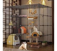 Cat Cages, Large Pet Bed, Extra Large Detachable Cat Enclosure with Litter Tray, 3 Tiers, Small Animal Cage, Metal, 15 Sizes