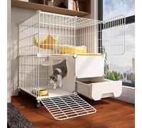 Cat Cages with Wheels, DIY Cat Playpen for Indoor Cats, Encrypted Gap, Double-layer Platform, Load-bearing 20kg (Color : Package 1, Size : 75x39x77cm)