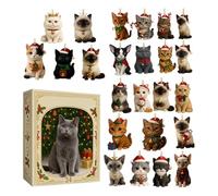 Cat Calendar - 10.24x7.09in Holiday Charm for Kids, Pet Lovers with Holiday Décor Function, Decorative Pendant Charm for Indoor Window, Outdoor Entryway, Authentic Cardboard, Festive Gift Use